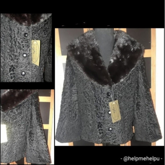 Broadtail Jacket w/Large Black Mink Collar - Picture 4 of 9